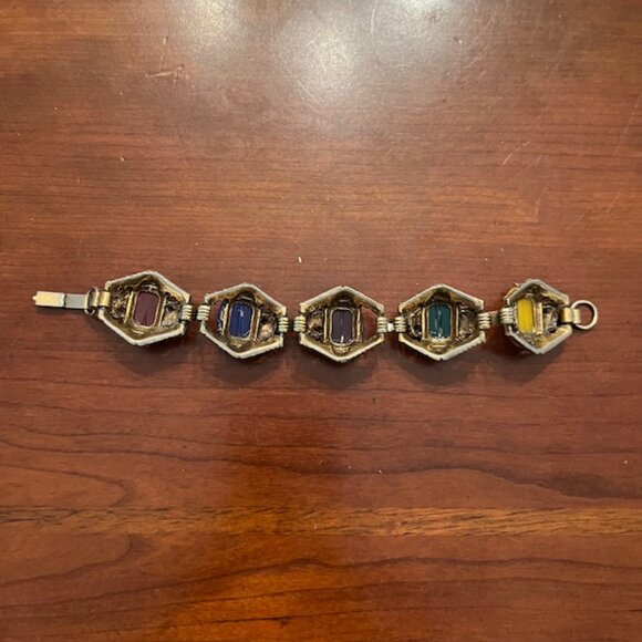 Vintage Gold-tone Multi-stone Bracelet - Picture 11 of 13